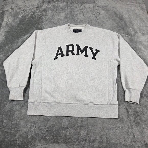 ARMY Sweatshirt Mens Medium Champion Gray Reverse Weave Y2K - Picture 1 of 7